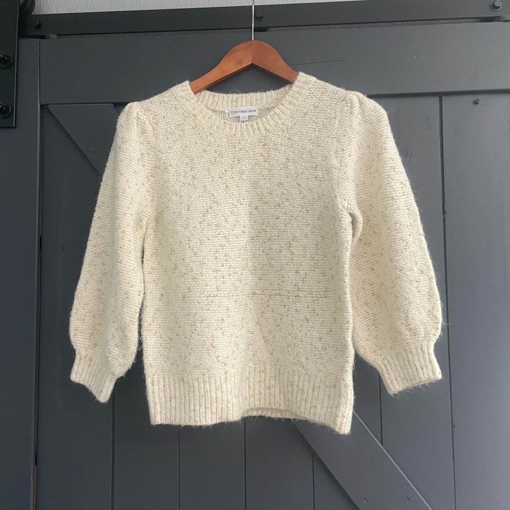 Calvin Klein Jeans Cream Crew Neck Sweater